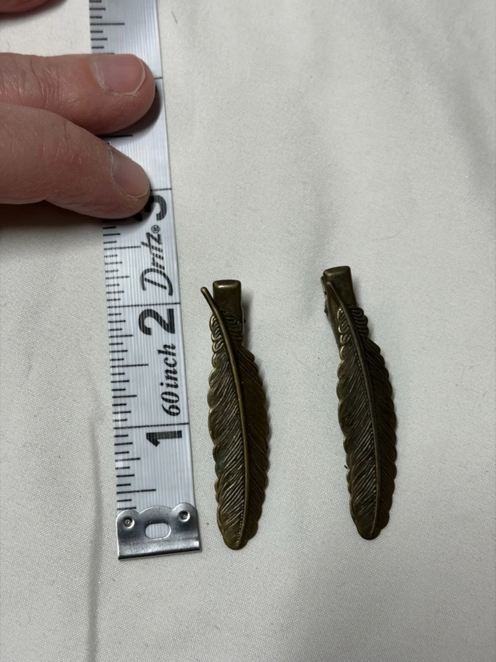 Boho Feather Hair Clips Bronze Tone Western Style